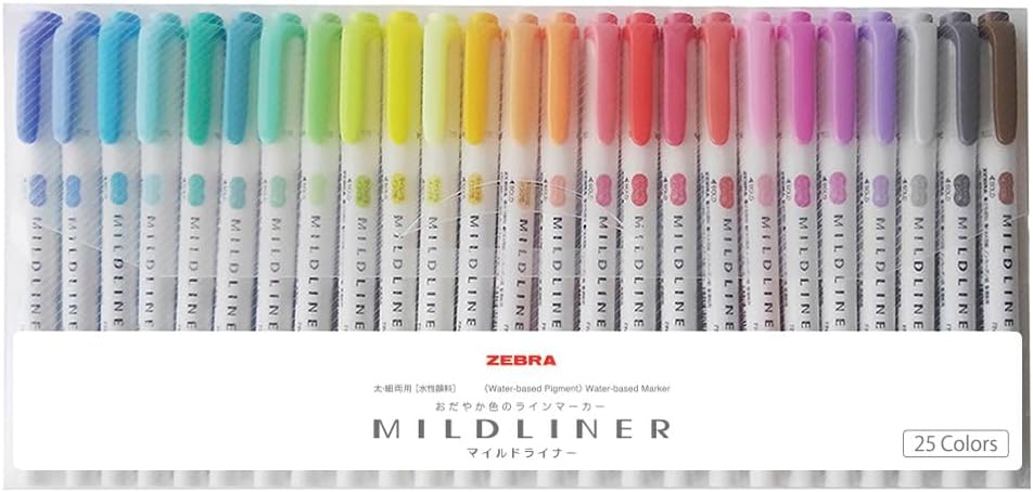 Zebra Mildliners- Destacadores 25 Colores