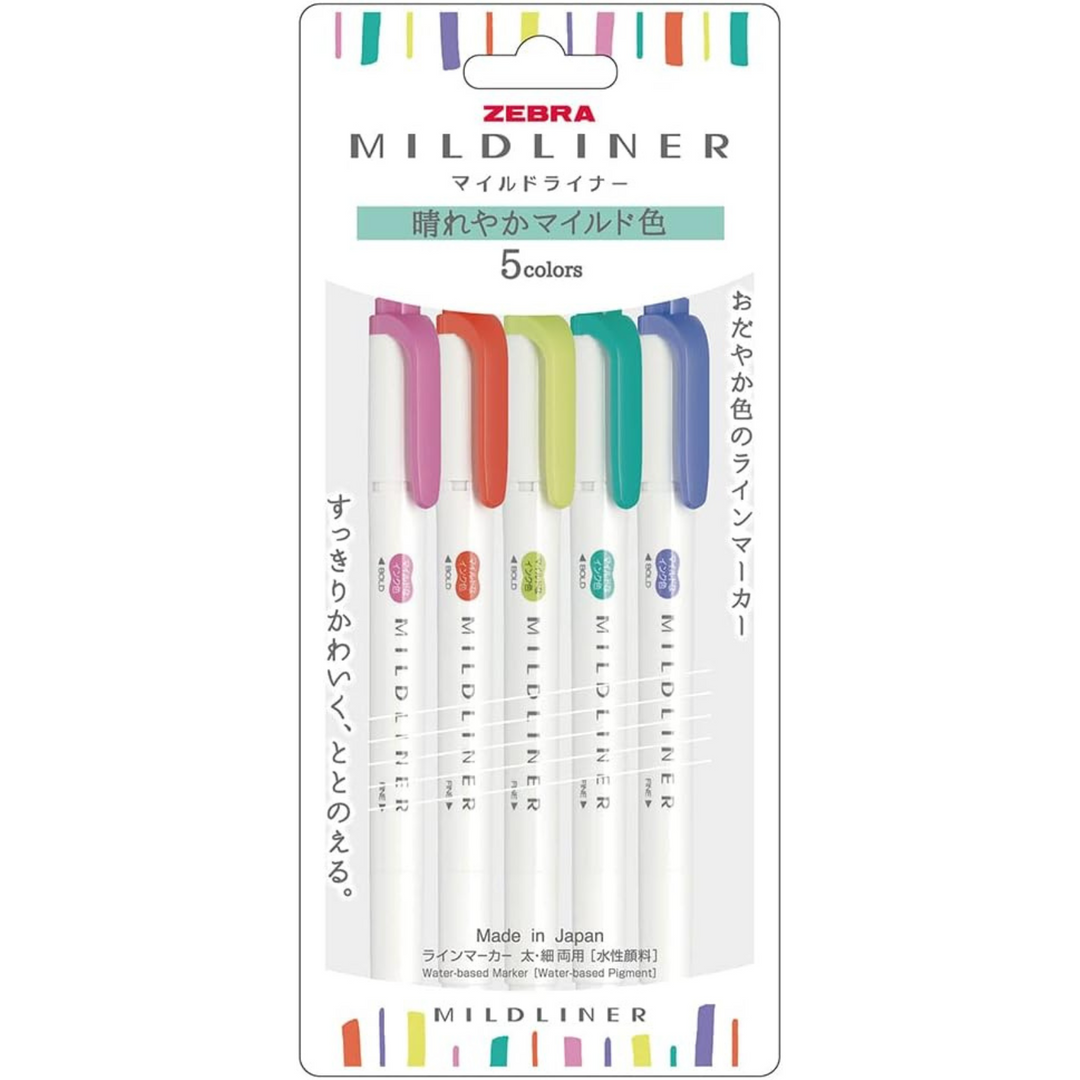 Zebra Mildliners - Destacadores 5 Colores