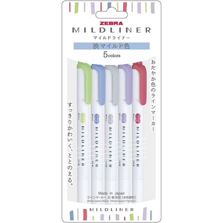 Zebra Mildliners - Destacadores 5 Colores