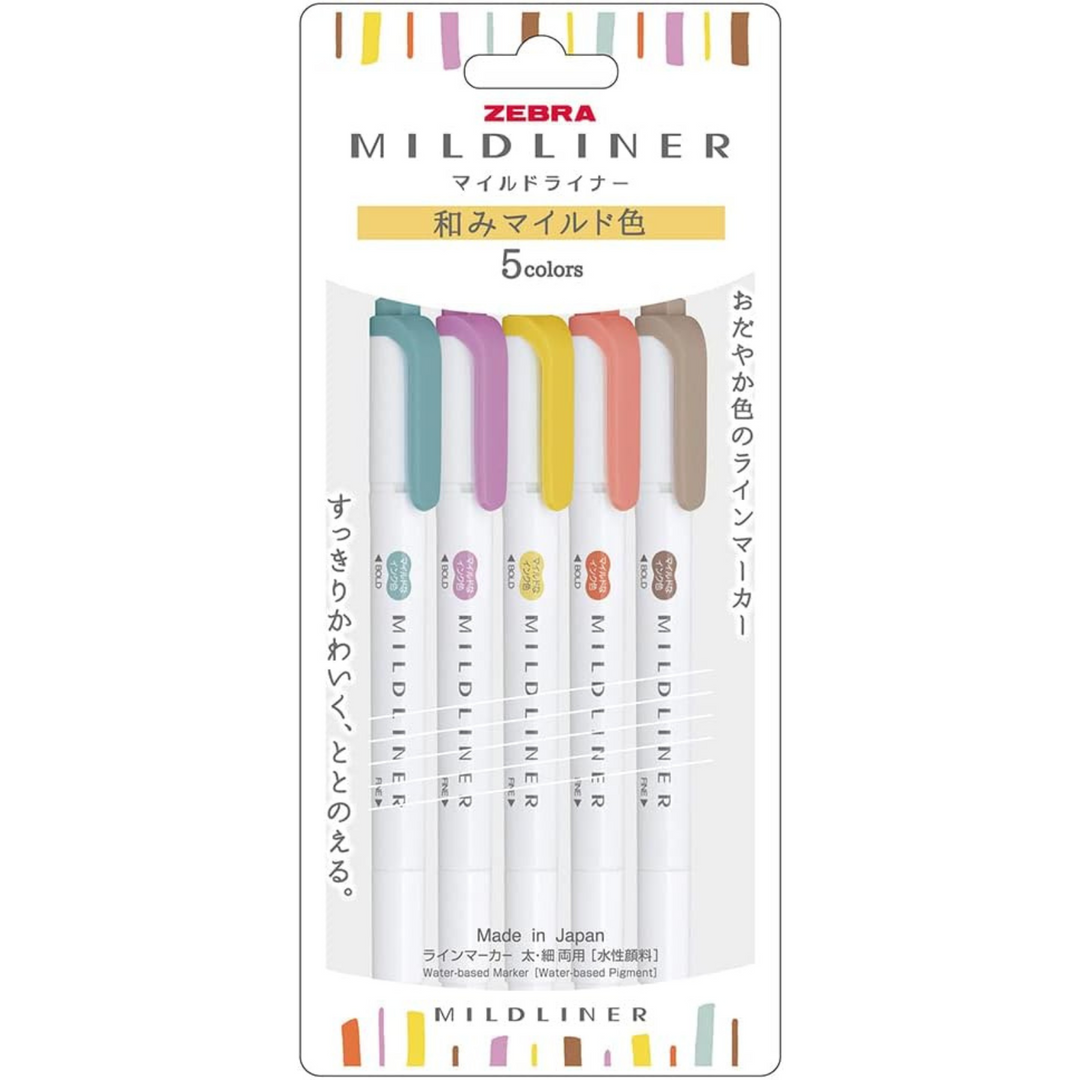 Zebra Mildliners - Destacadores 5 Colores