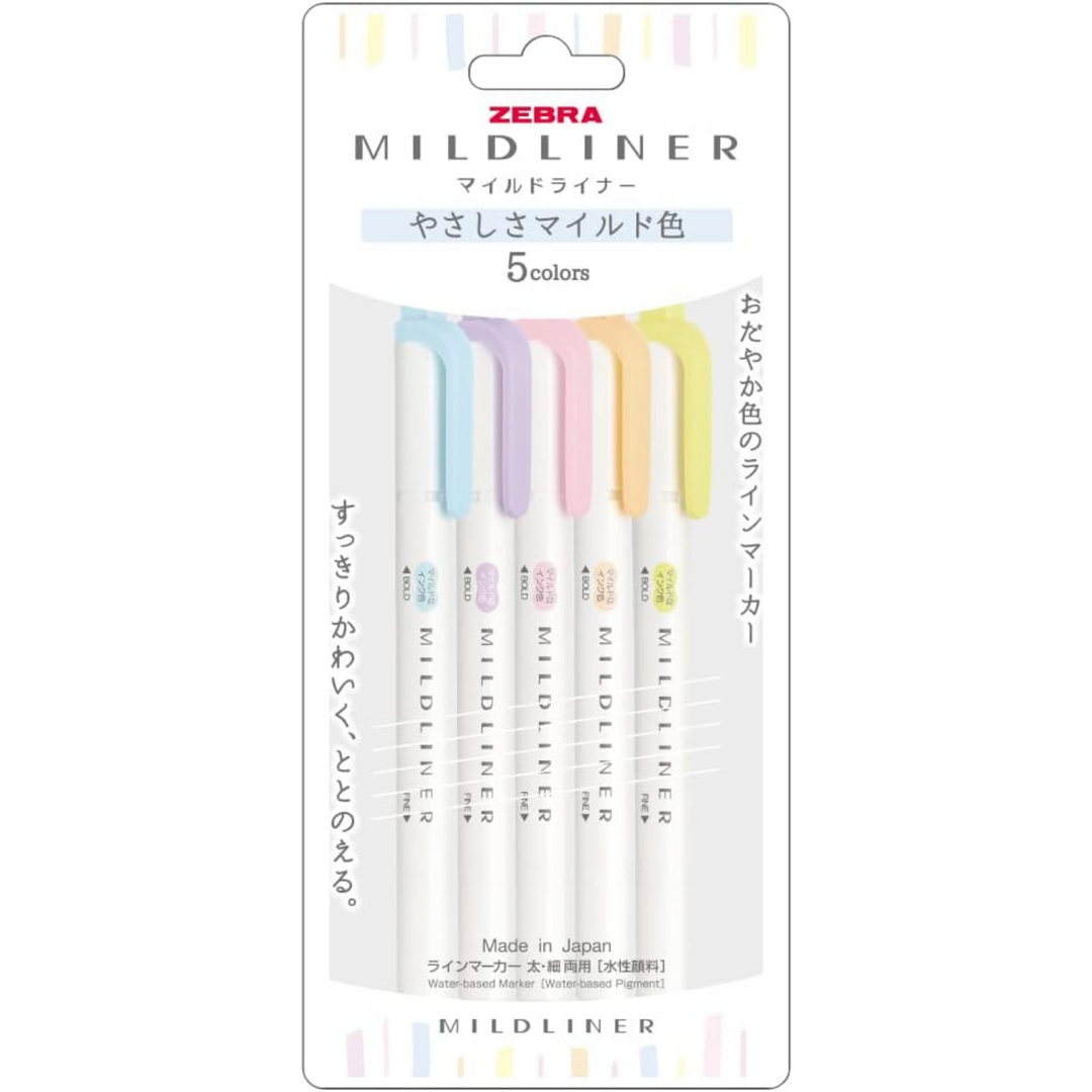 Zebra Mildliners - Destacadores 5 Colores