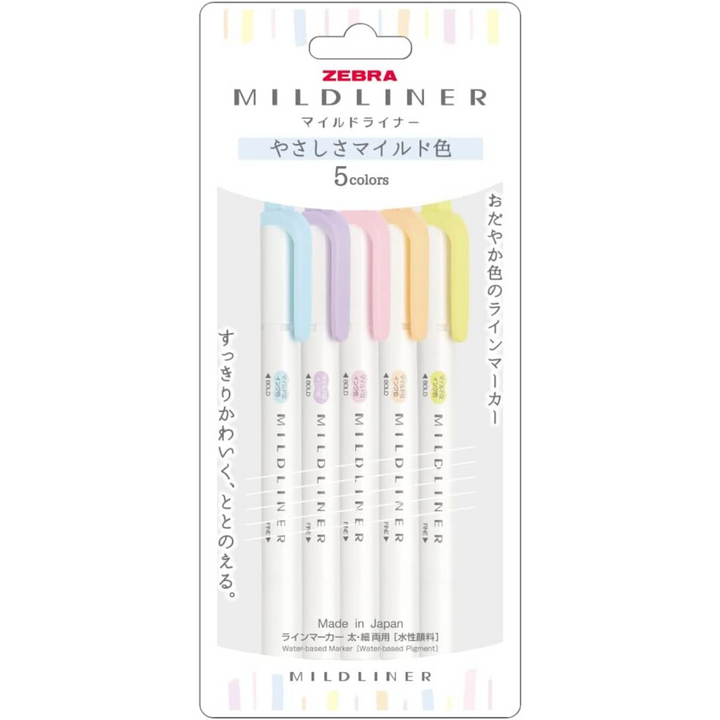Zebra Mildliners - Destacadores 5 Colores