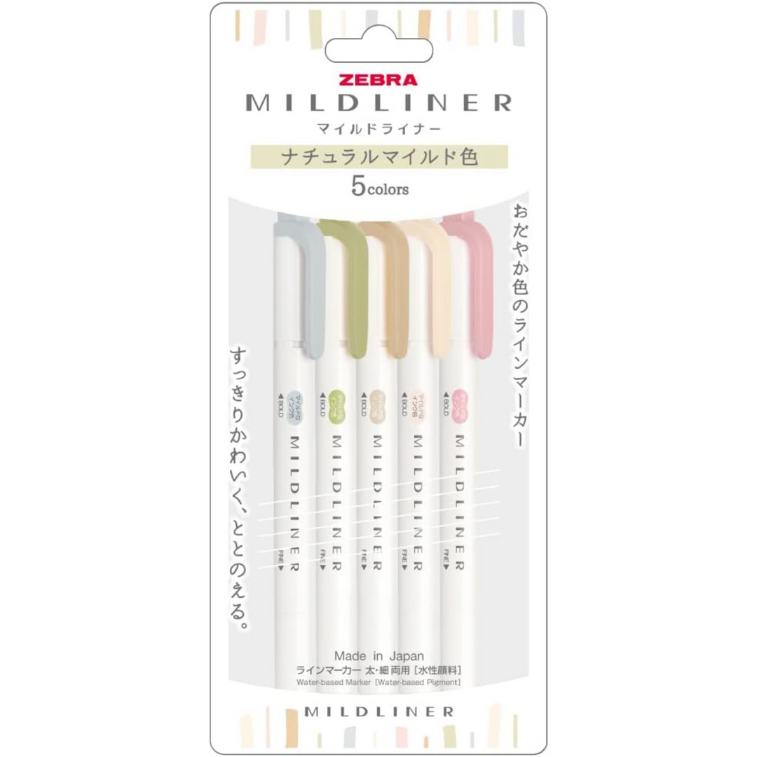 Zebra Mildliners - Destacadores 5 Colores