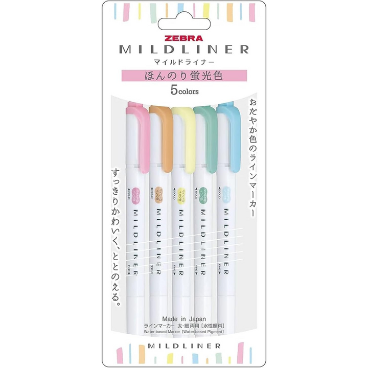 Zebra Mildliners - Destacadores 5 Colores