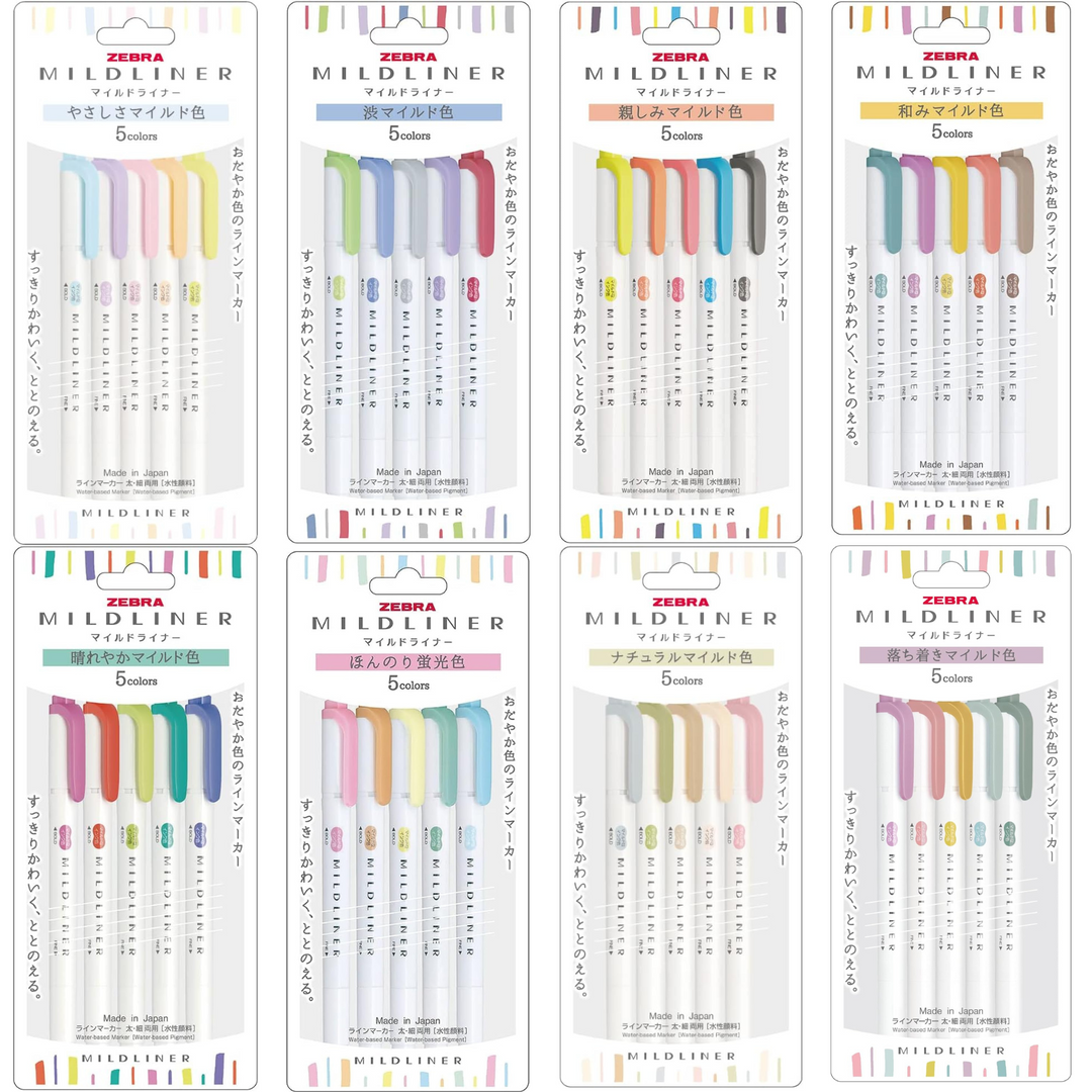 Zebra Mildliners - Destacadores 5 Colores