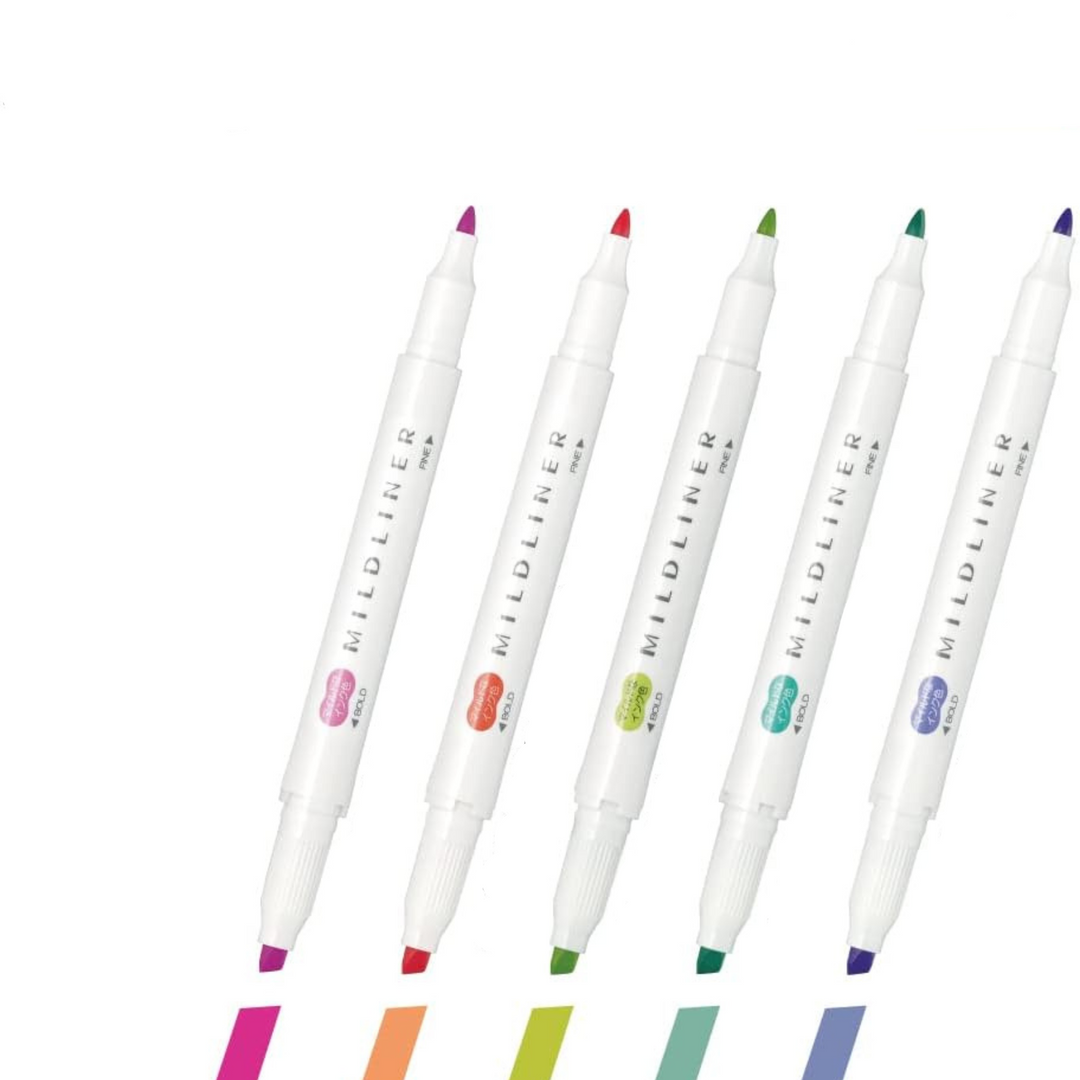 Zebra Mildliners - Destacadores 5 Colores