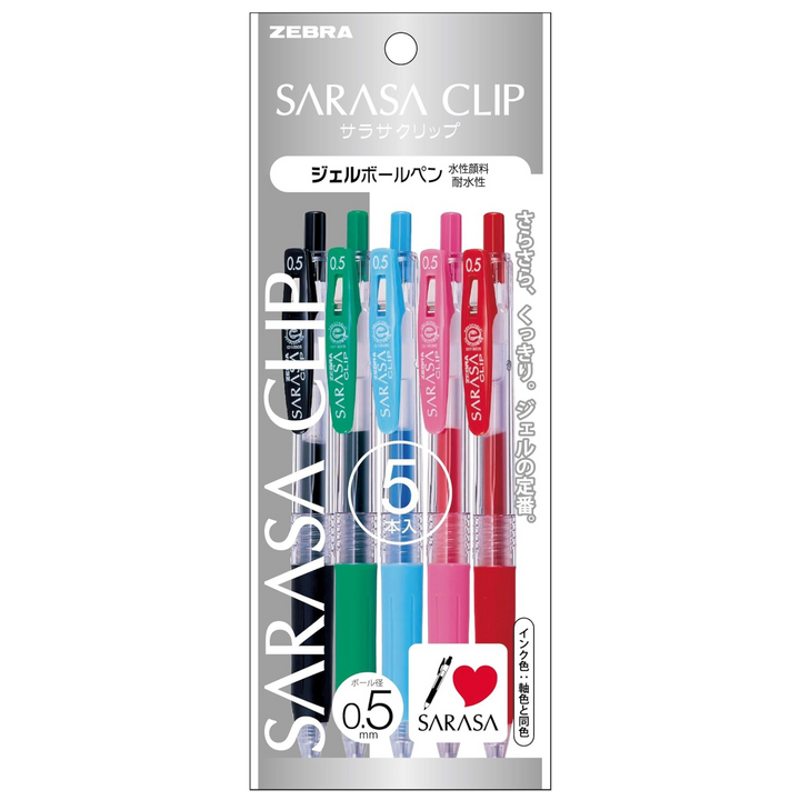 Zebra Sarasa Clip 5 Colores