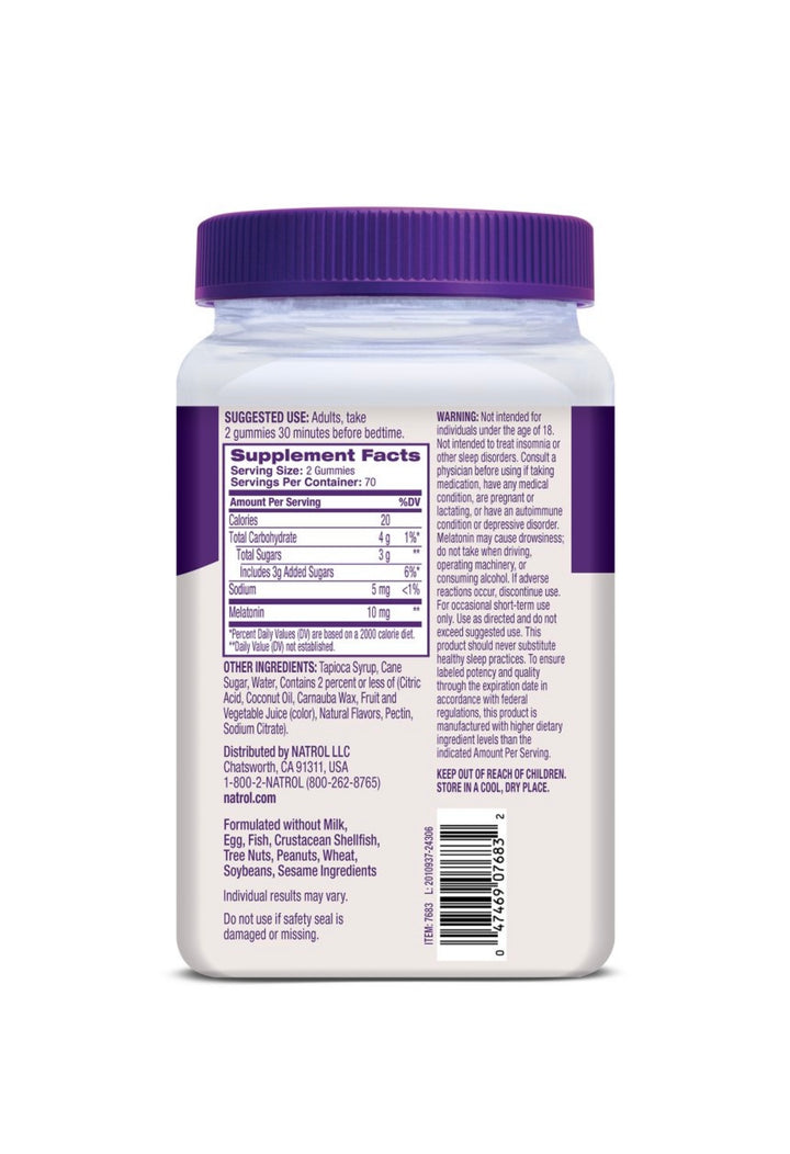Natrol Melatonina 10mg 140 Gomitas