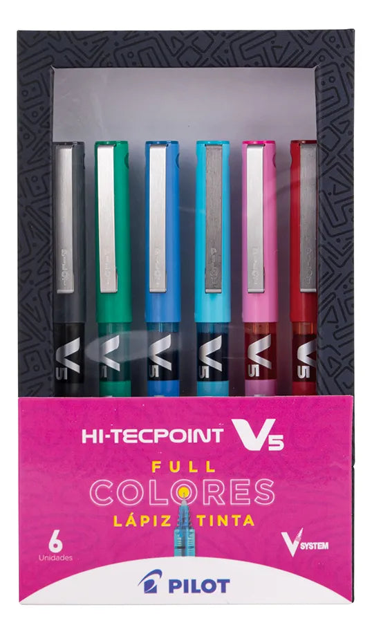 Pilot 6 Lápices Hi-tecpoint V5