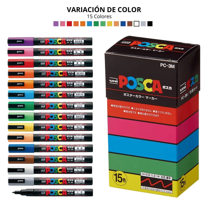 Uni Posca 3M 15 colores