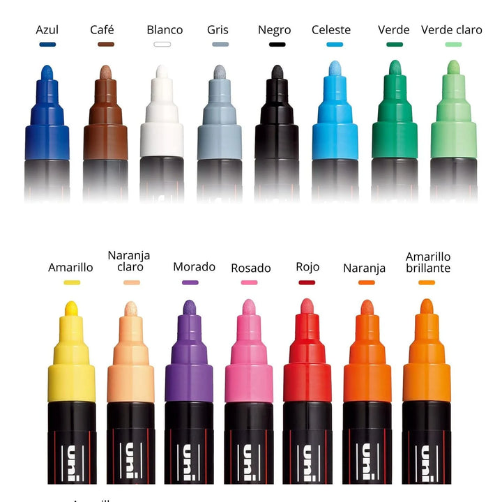 Uni Posca 5M 15 Colores